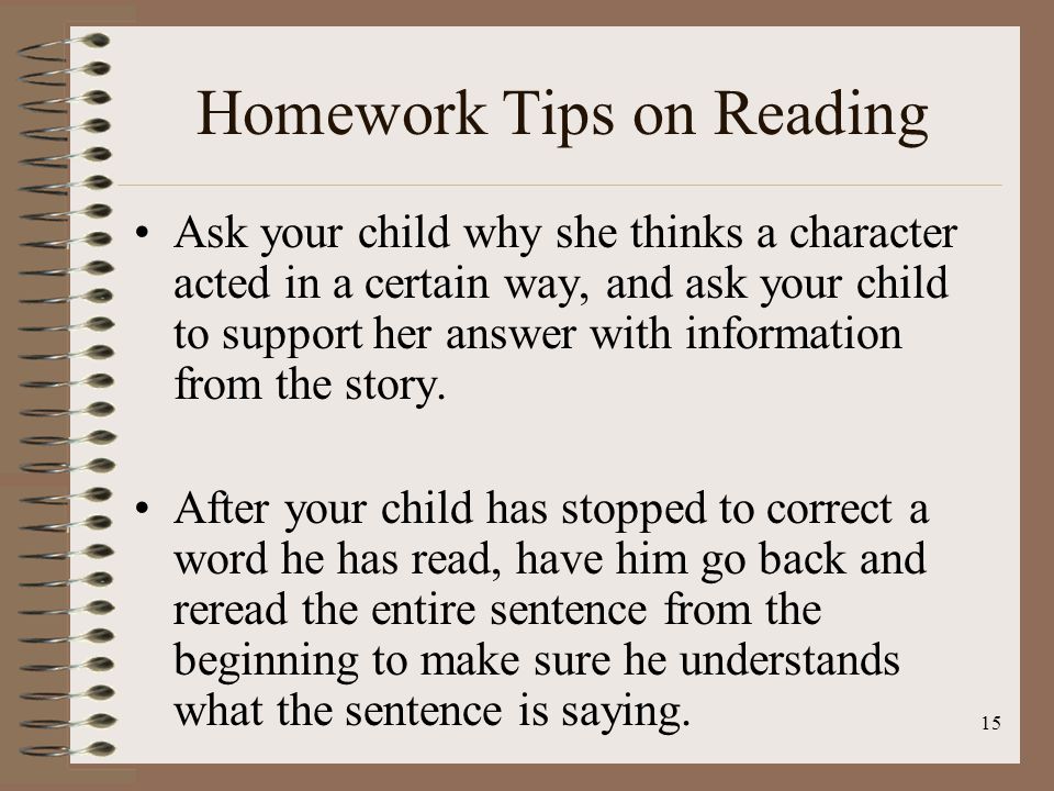 Homework Tips on Reading