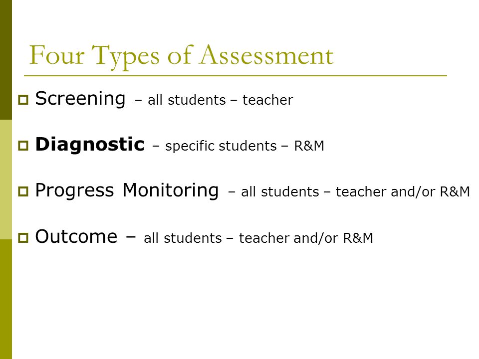 Four Types of Assessment