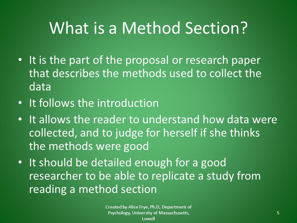 What is a Method Section
