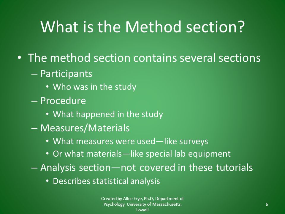 What is the Method section