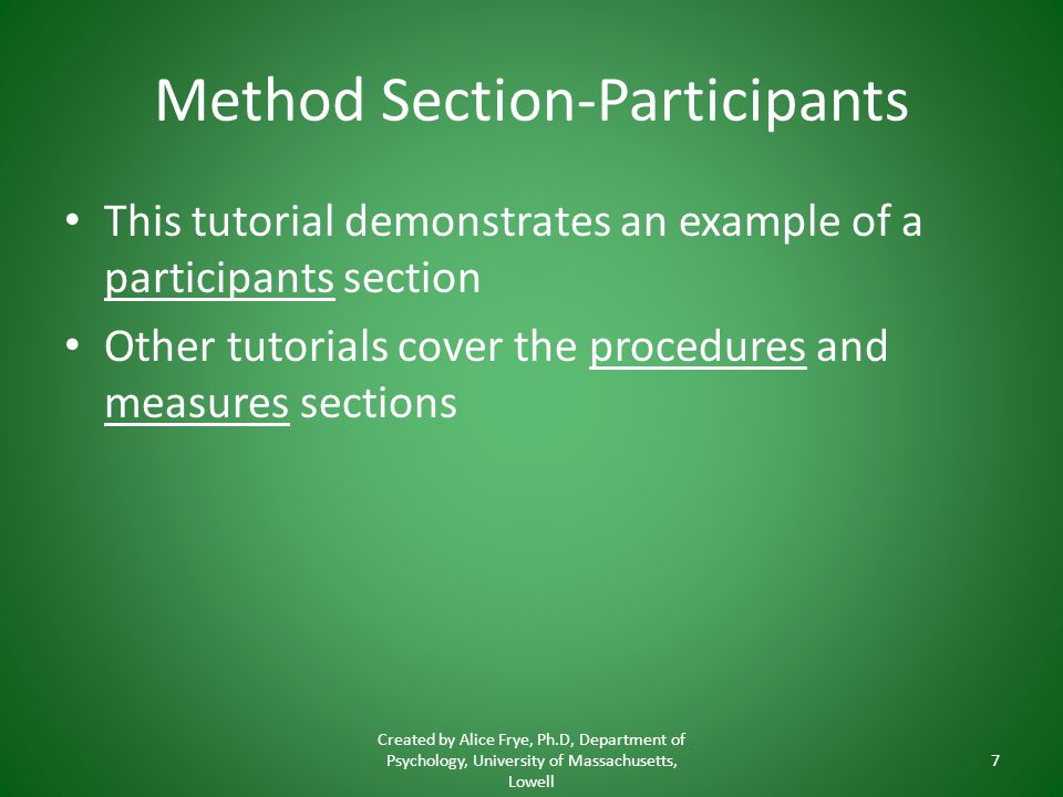 Method Section-Participants