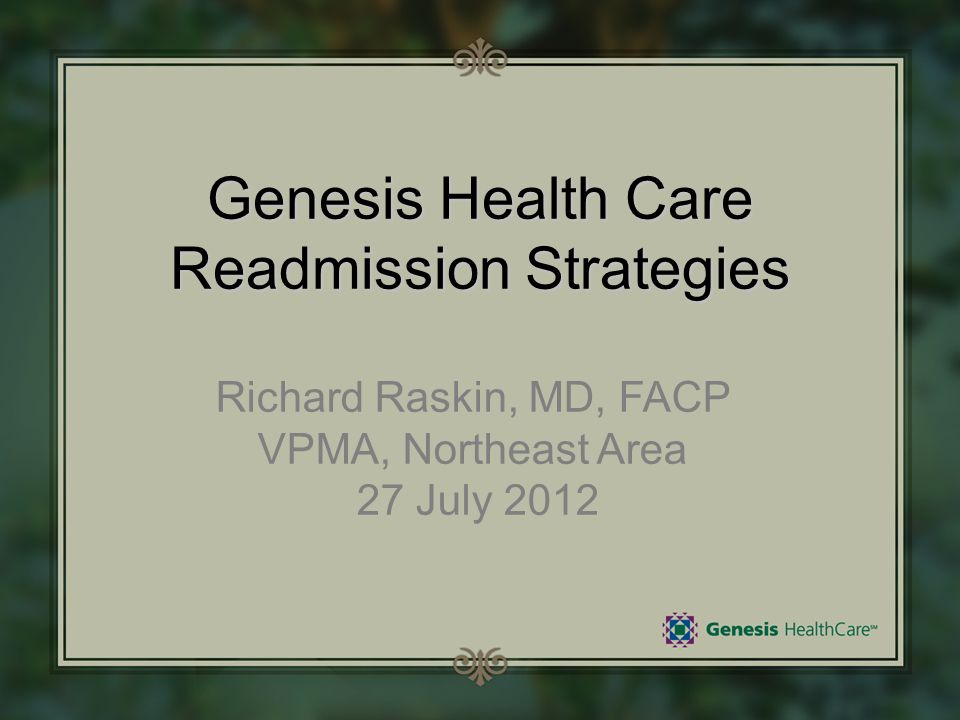 Genesis Health Care Readmission Strategies