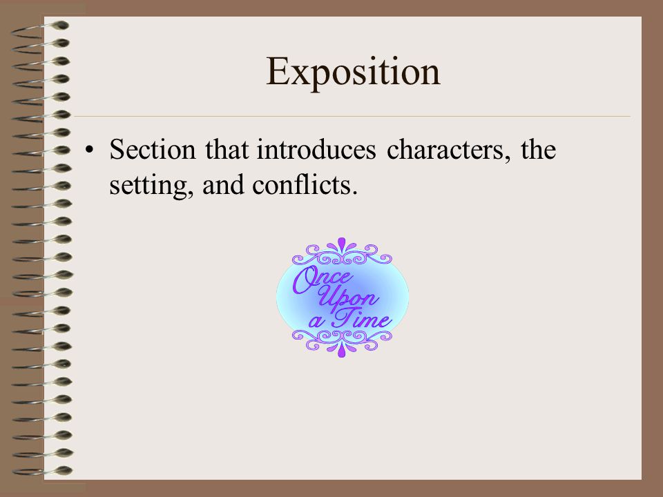 Exposition Section that introduces characters, the setting, and conflicts.
