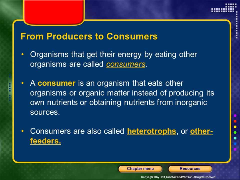 From Producers to Consumers