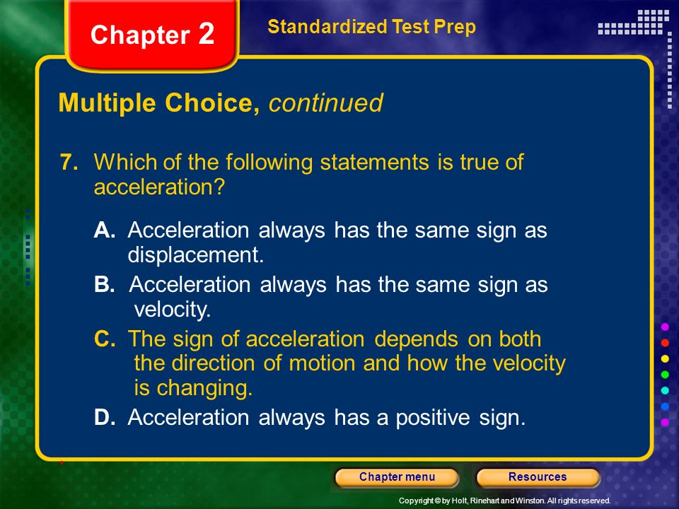 Multiple Choice, continued