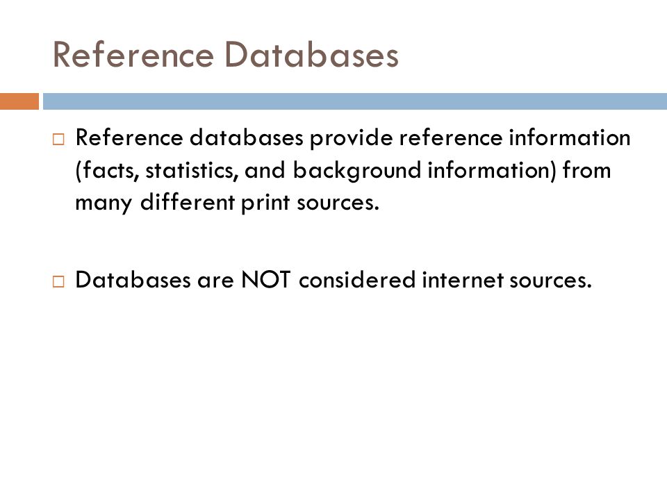 Reference Databases