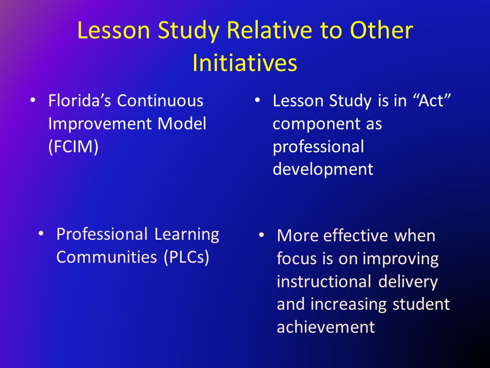 Lesson Study Relative to Other Initiatives