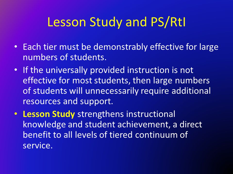 Lesson Study and PS/RtI