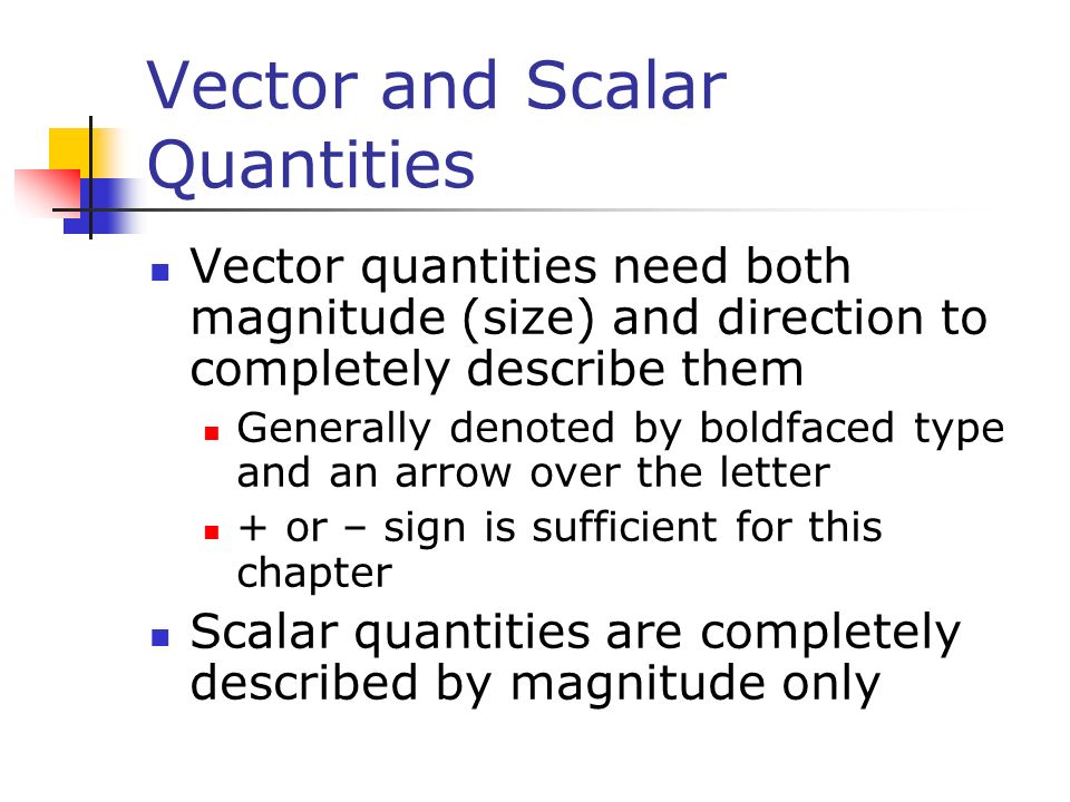 Vector and Scalar Quantities