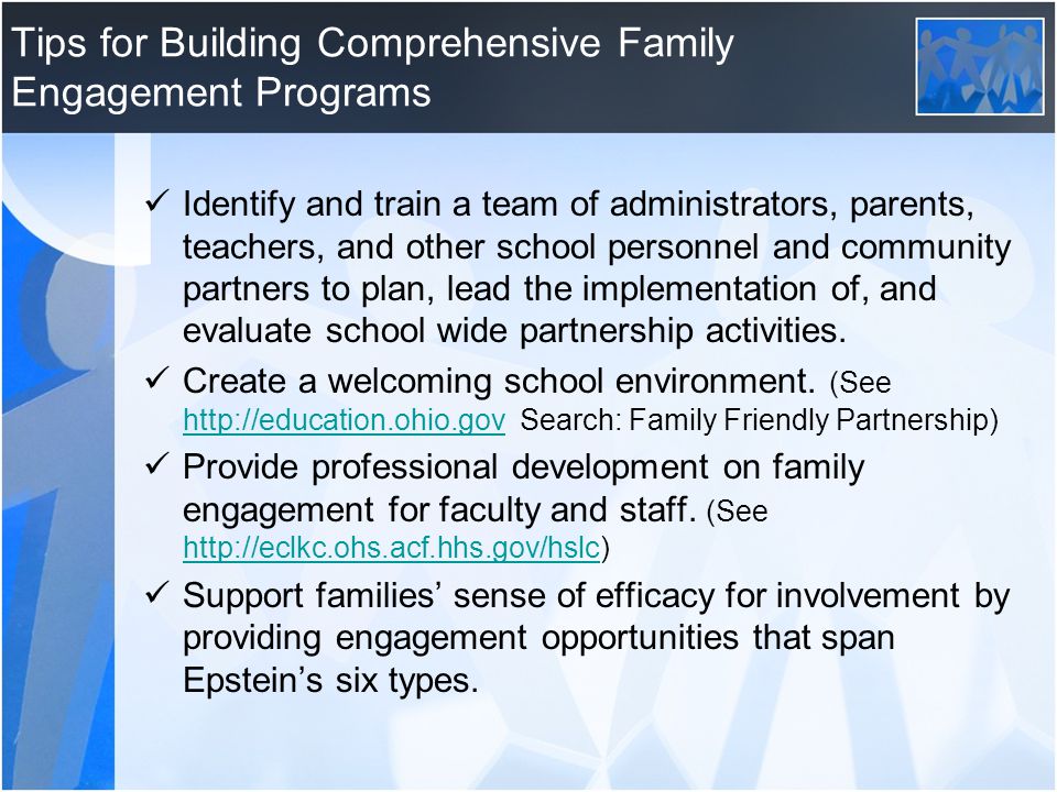 Tips for Building Comprehensive Family Engagement Programs