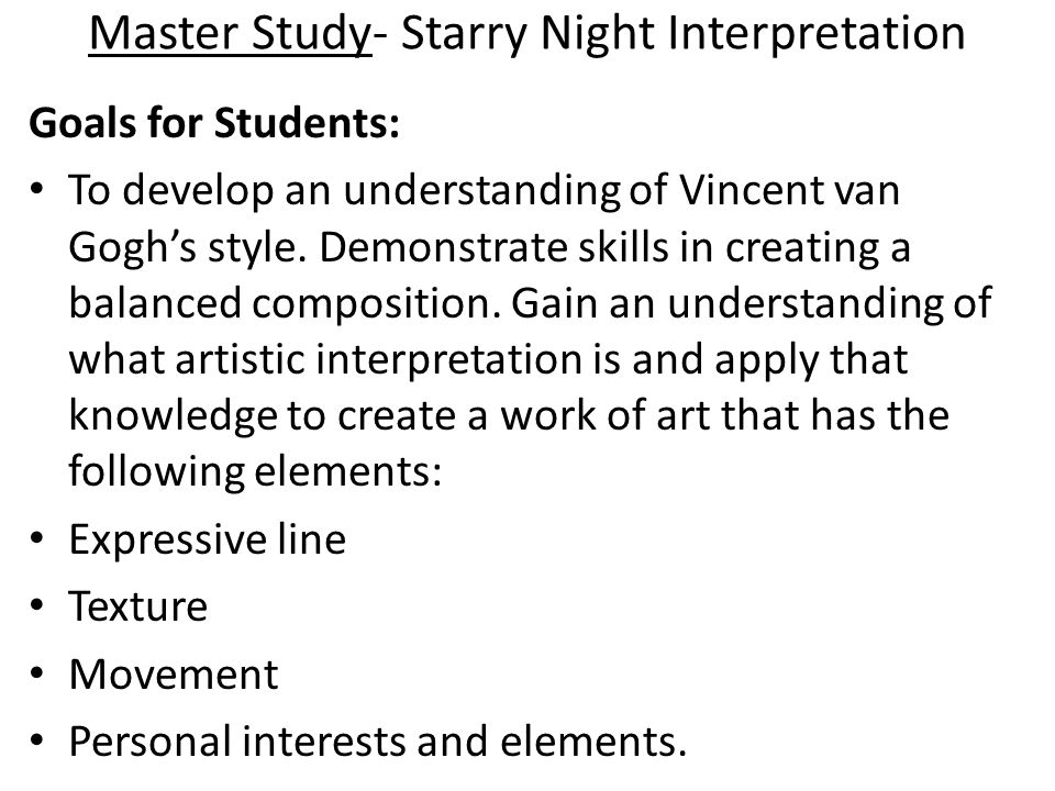 Master Study- Starry Night Interpretation