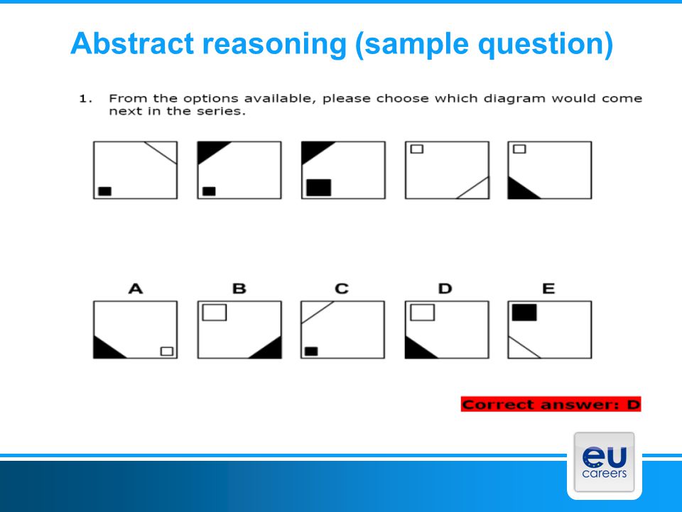 Abstract reasoning (sample question)
