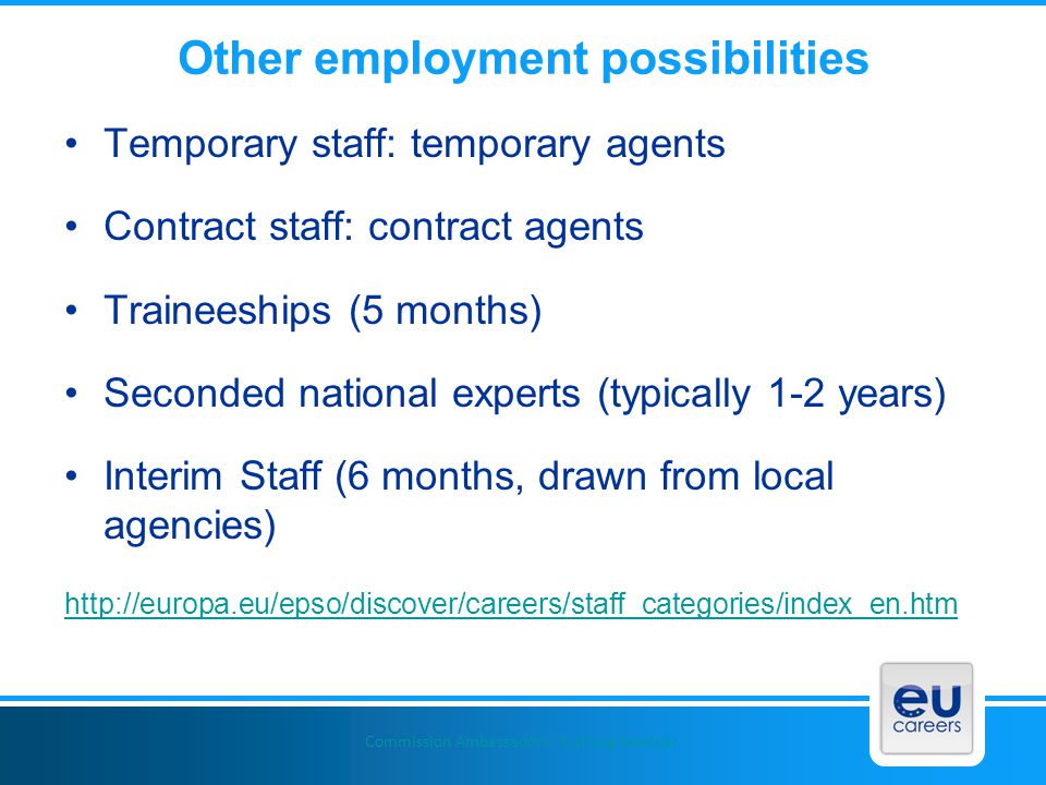 Other employment possibilities