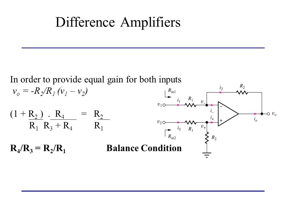 Difference Amplifiers