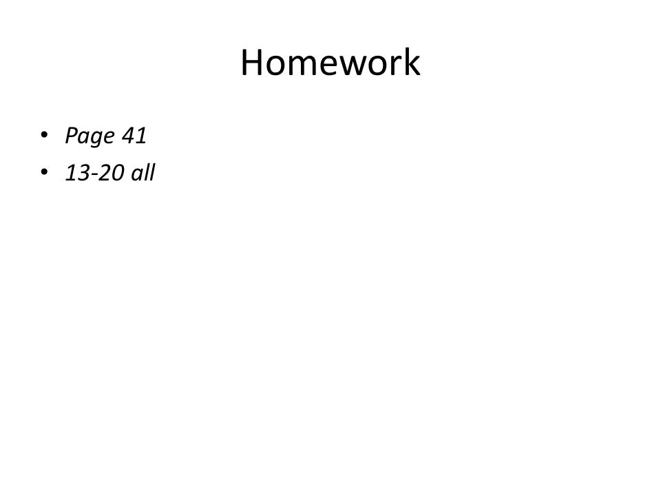 Homework Page all