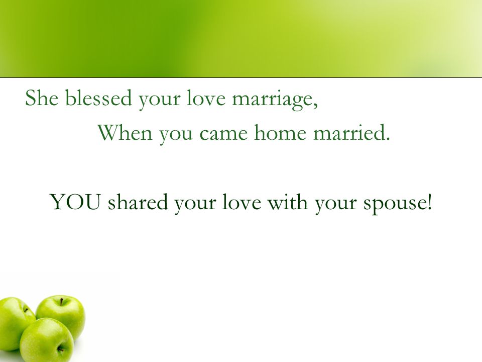 YOU shared your love with your spouse!