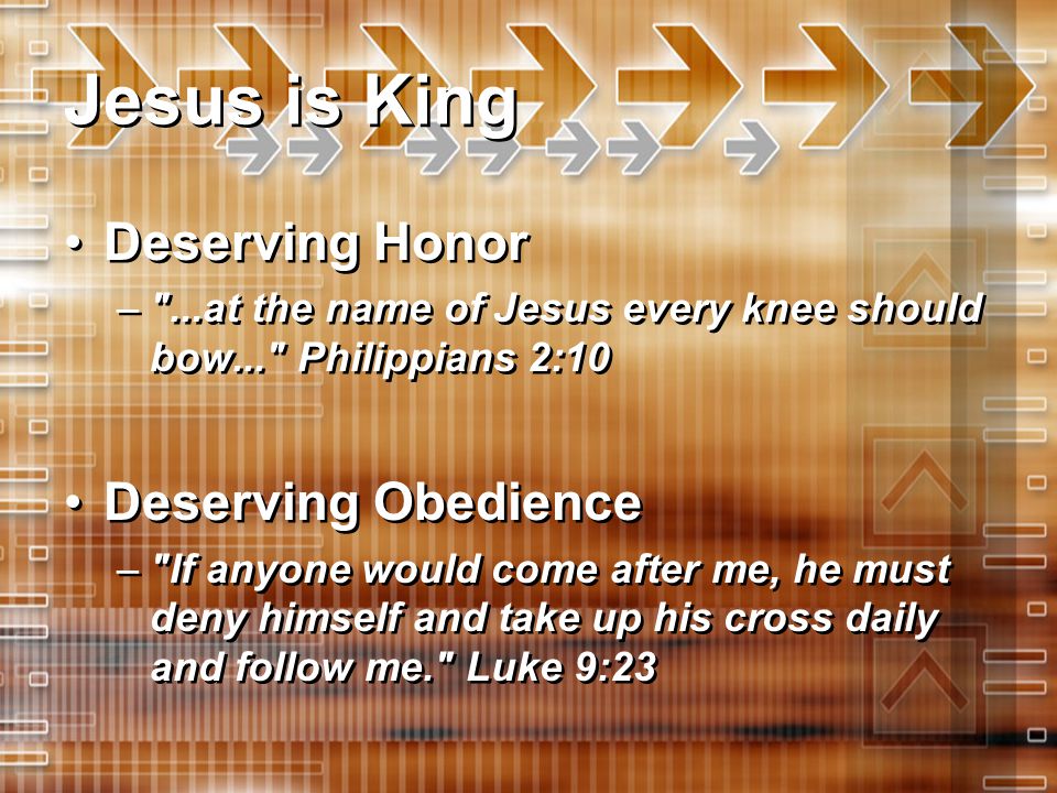 Jesus is King Deserving Honor Deserving Obedience