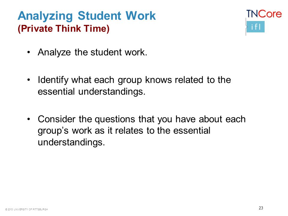 Analyzing Student Work (Private Think Time)