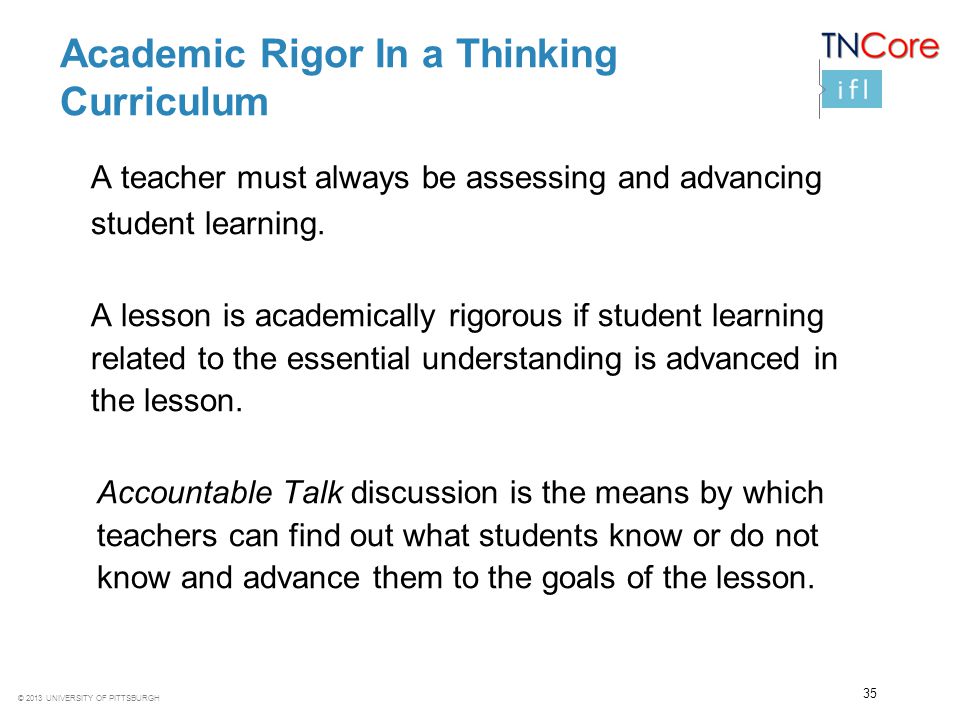 Academic Rigor In a Thinking Curriculum