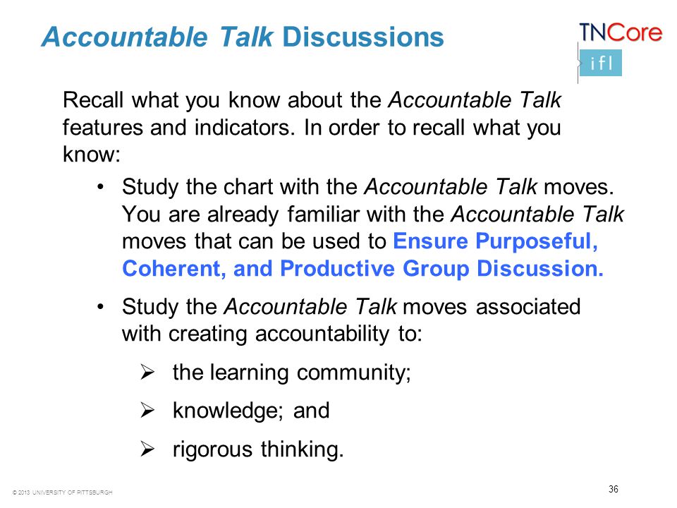 Accountable Talk Discussions