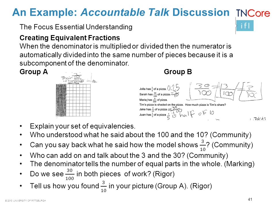 An Example: Accountable Talk Discussion