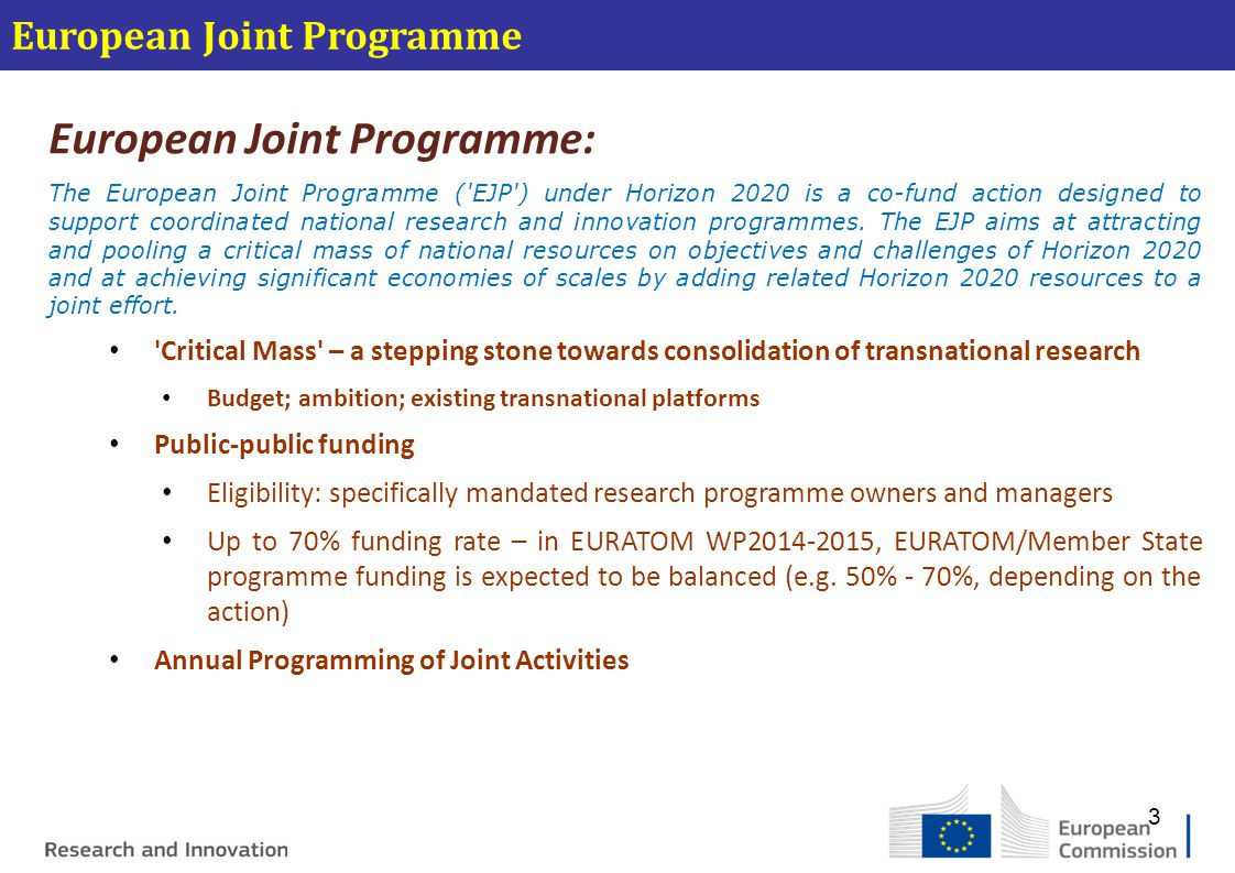 European Joint Programme: