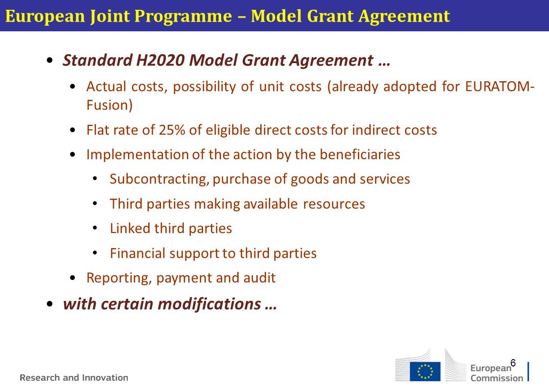 European Joint Programme – Model Grant Agreement