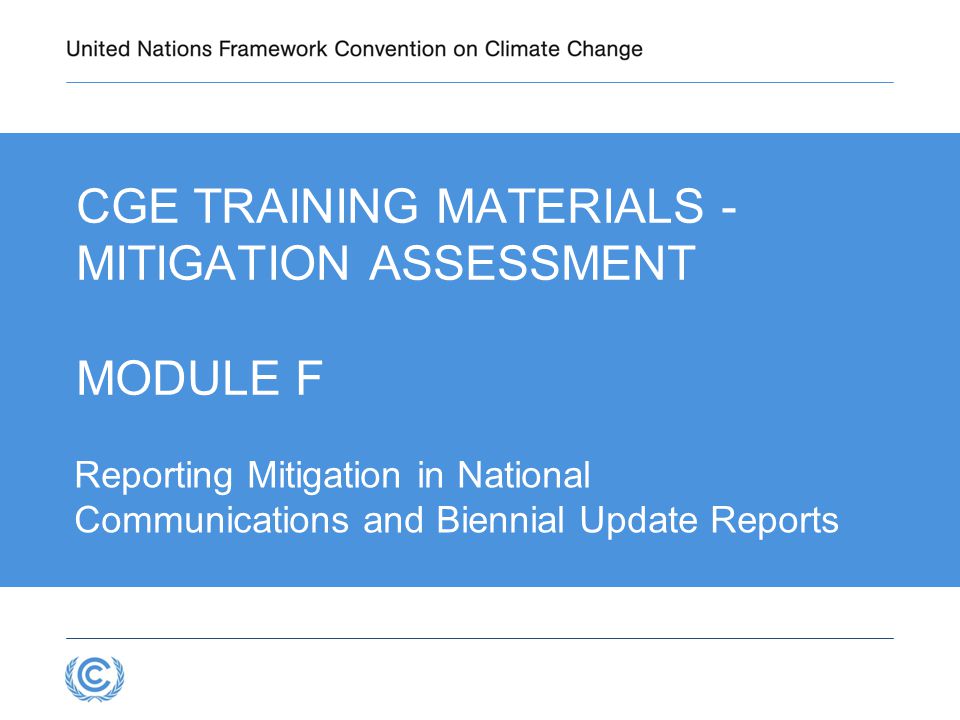 CGE Training materials - Mitigation Assessment Module F