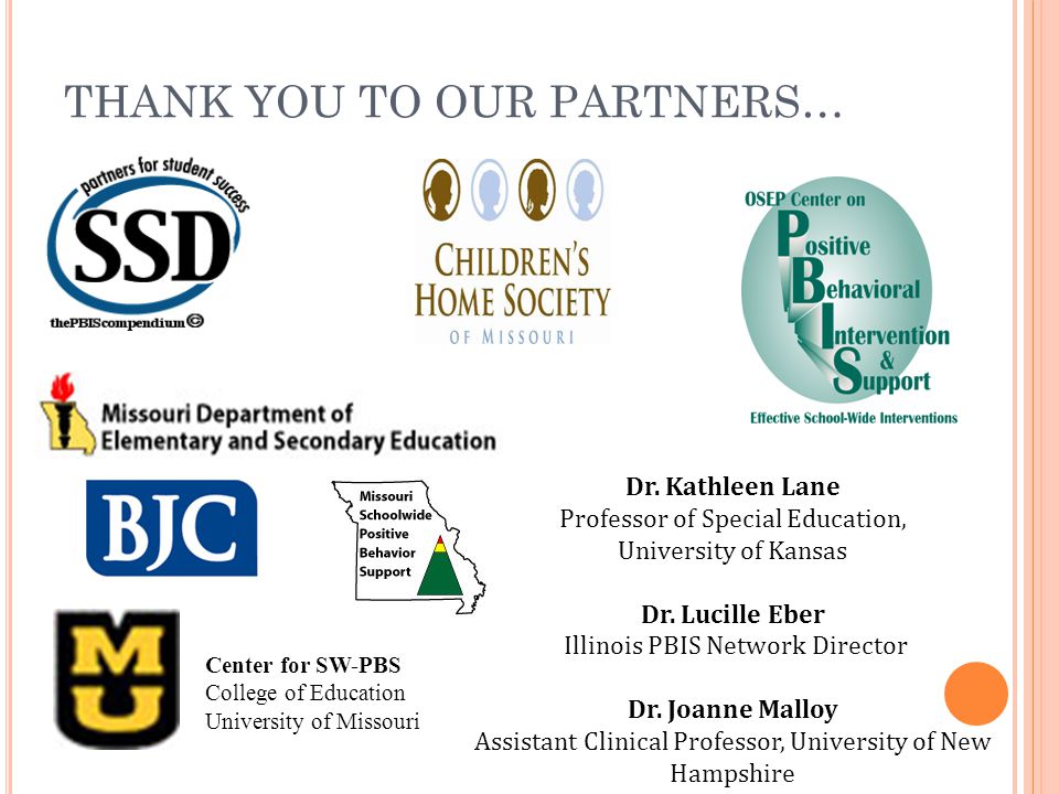 THANK YOU TO OUR PARTNERS…