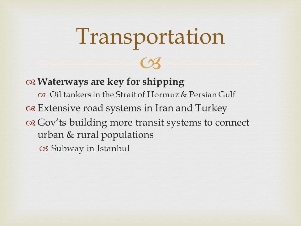 Transportation Waterways are key for shipping