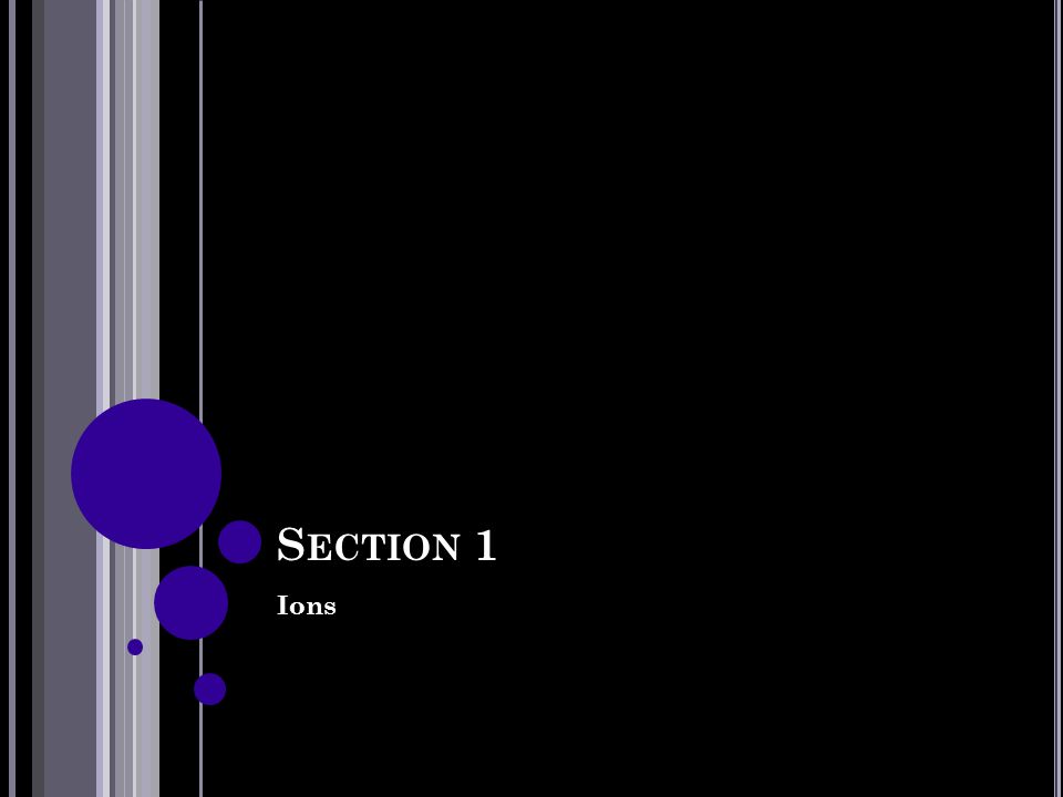 Section 1 Ions