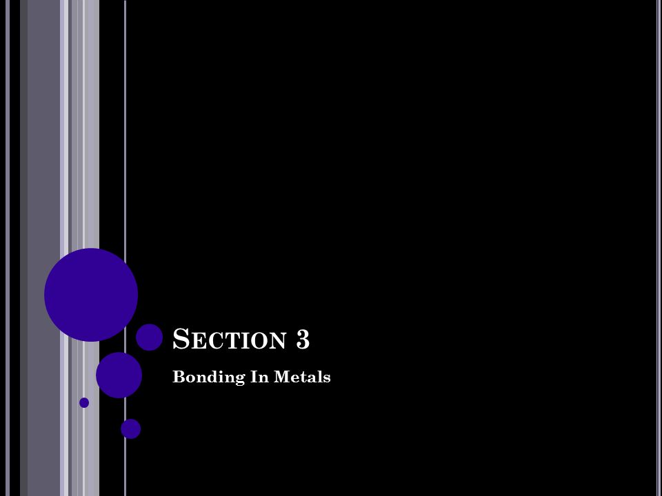 Section 3 Bonding In Metals