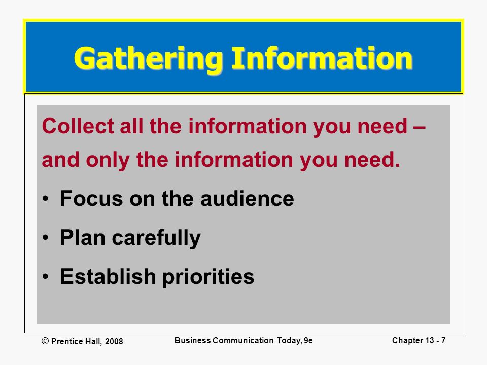 Gathering Information