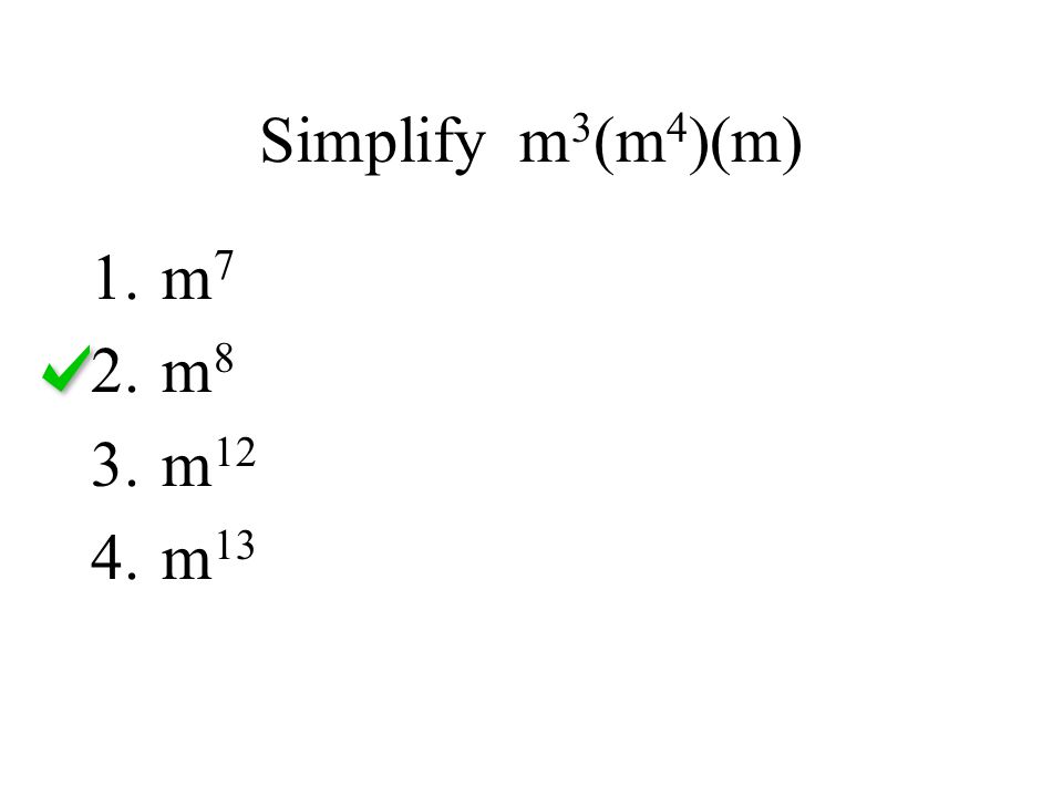 Simplify m3(m4)(m) m7 m8 m12 m13