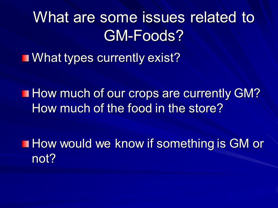 What are some issues related to GM-Foods