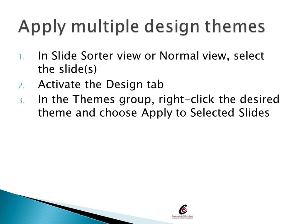 Apply multiple design themes
