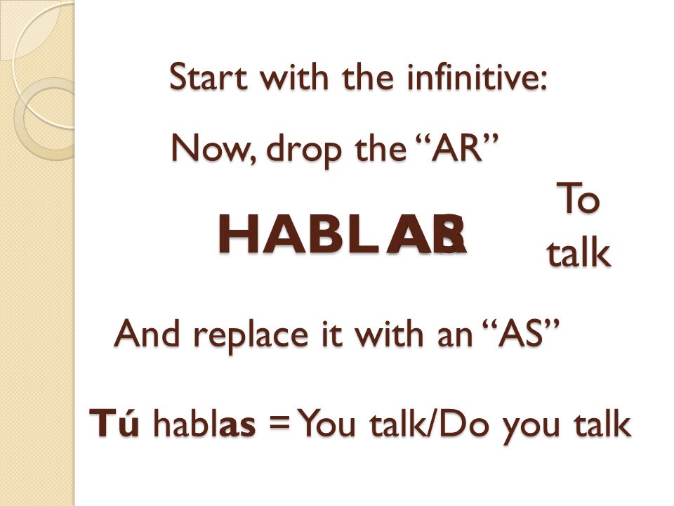 Start with the infinitive: