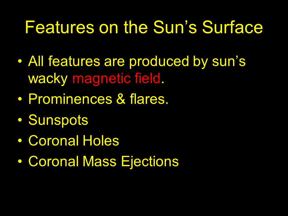 Features on the Sun’s Surface