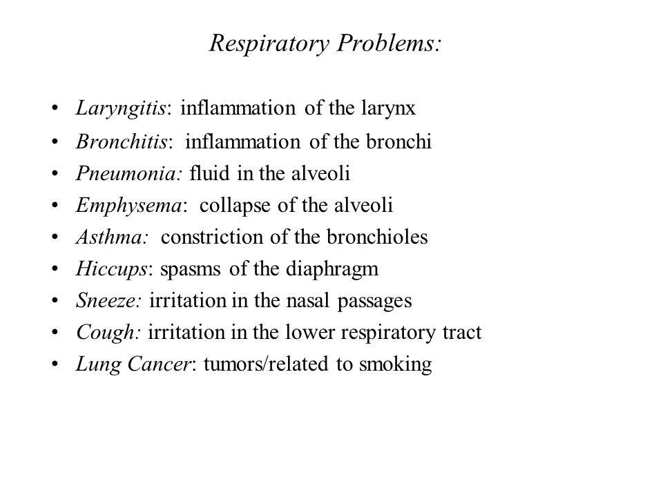 Respiratory Problems:
