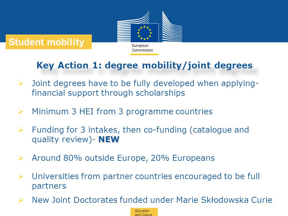 Key Action 1: degree mobility/joint degrees