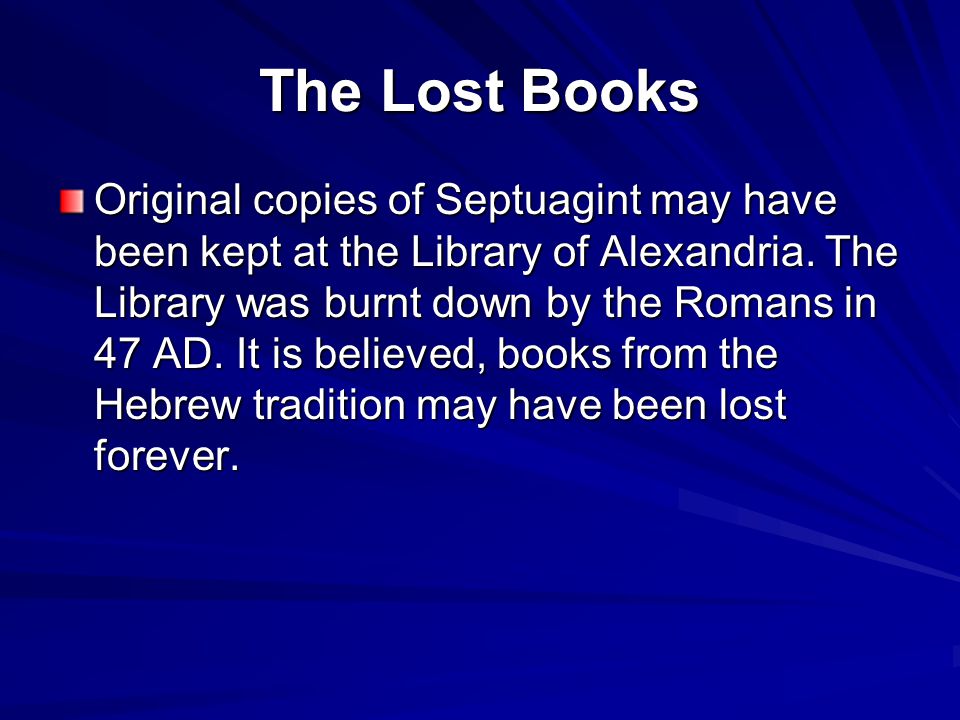 The Lost Books