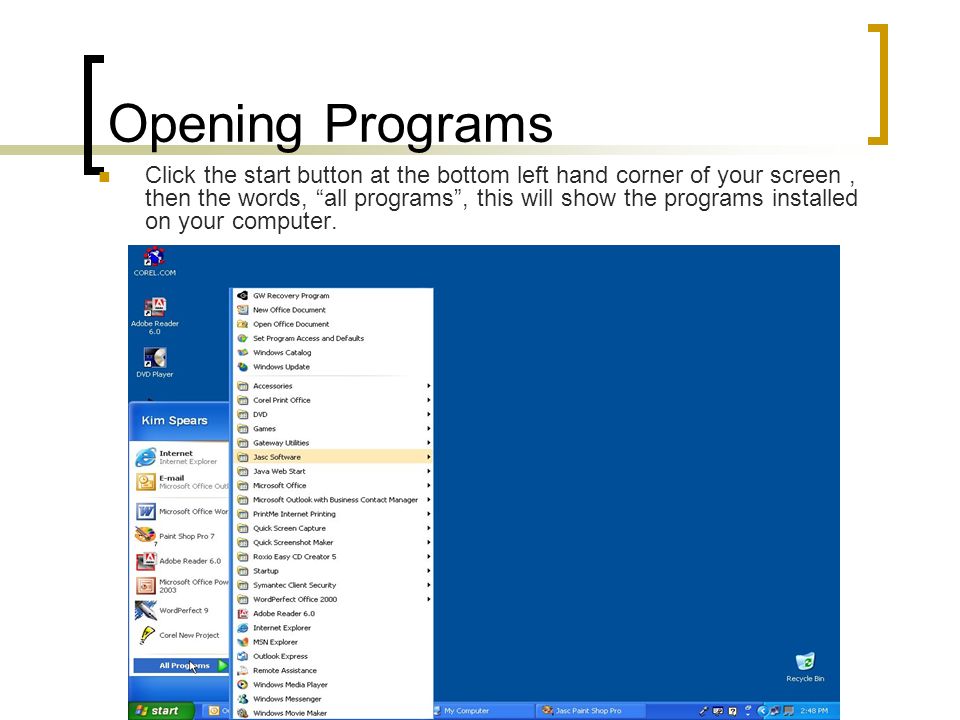 Opening Programs