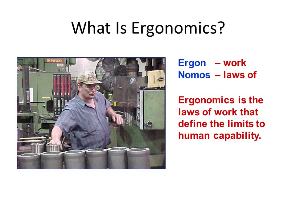 What Is Ergonomics Ergon – work Nomos – laws of