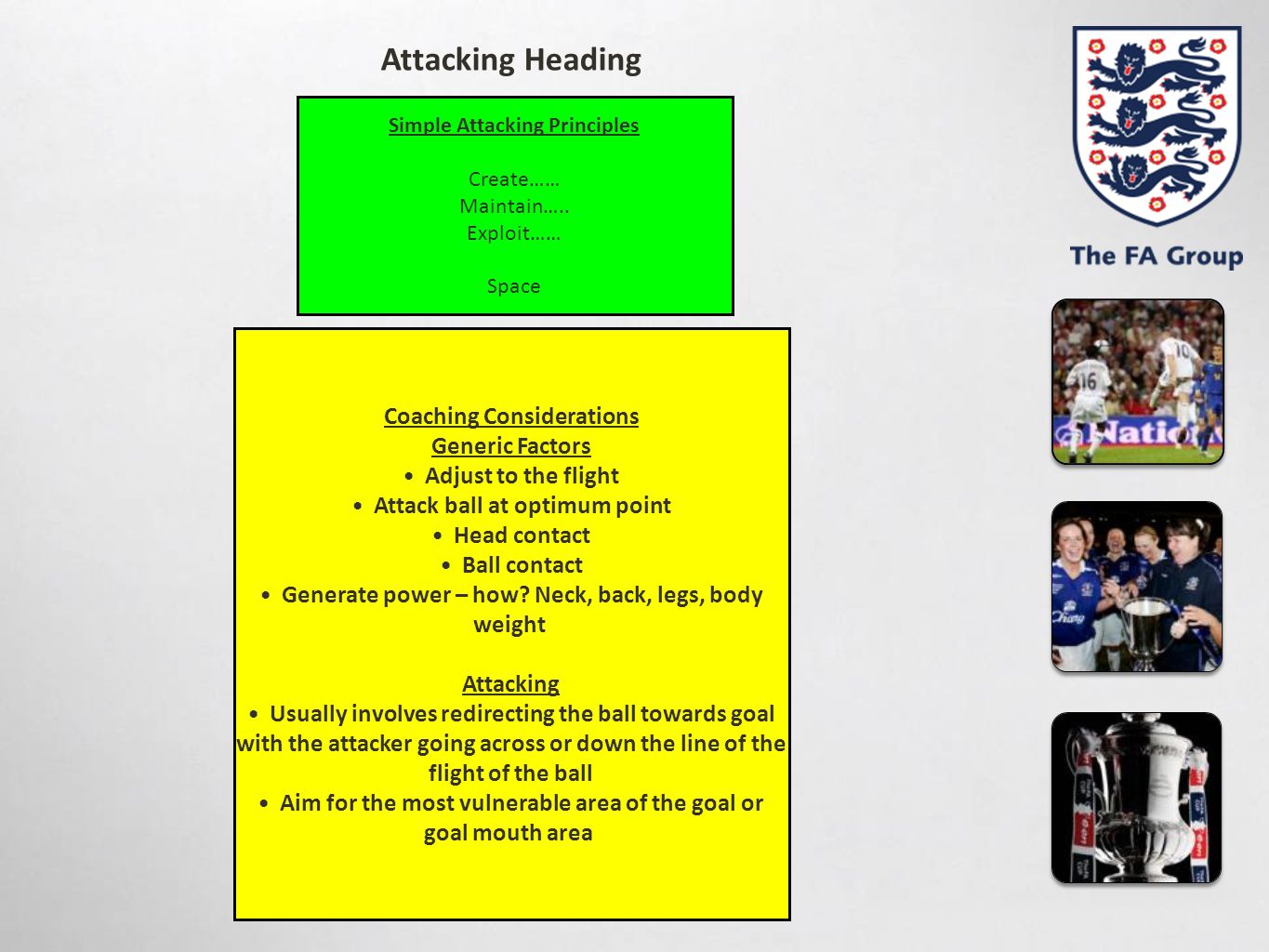Attacking Heading Coaching Considerations Generic Factors