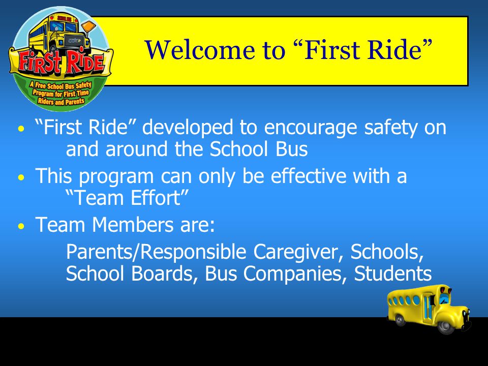 Welcome to First Ride