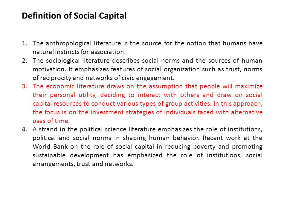 Definition of Social Capital