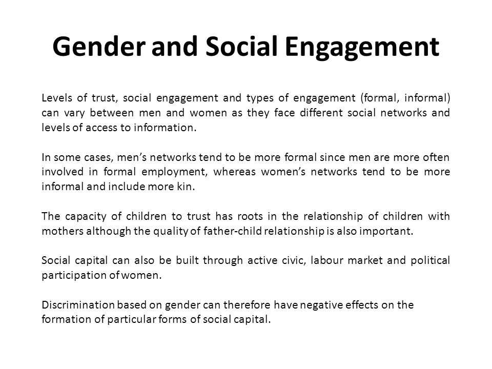 Gender and Social Engagement