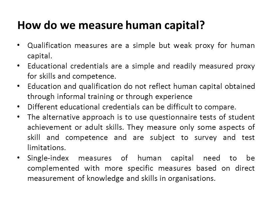 How do we measure human capital