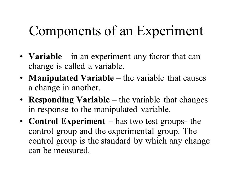 Components of an Experiment