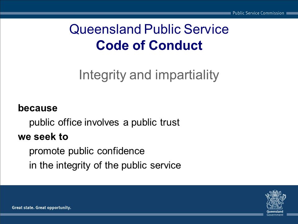 Queensland Public Service Code of Conduct